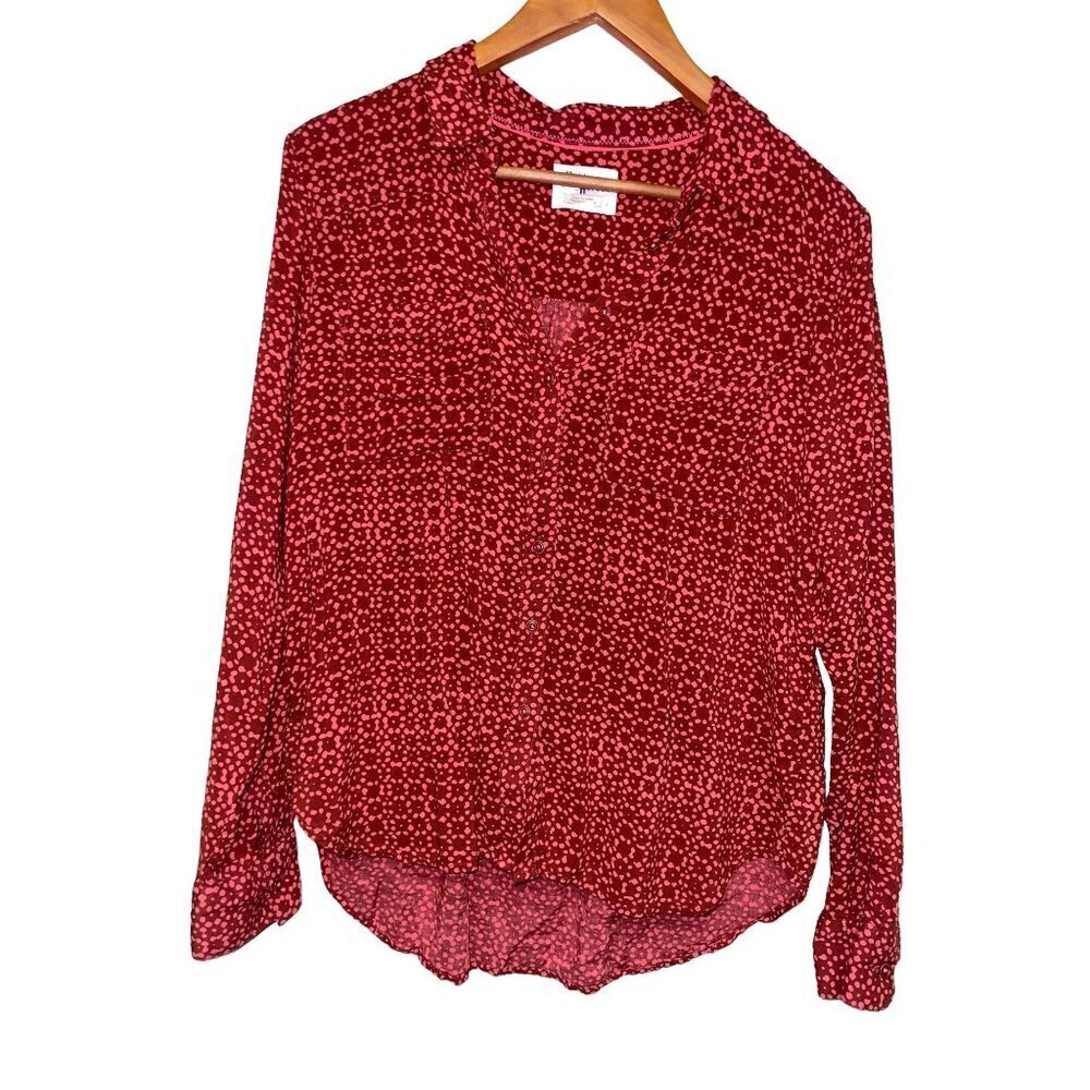 Holding Horses Anthropologie Long Sleeve Button Front Splatter  Women's Small